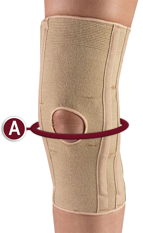 KNEE SUPPORT MEASURING LOCATION