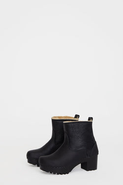 shearling clog boots