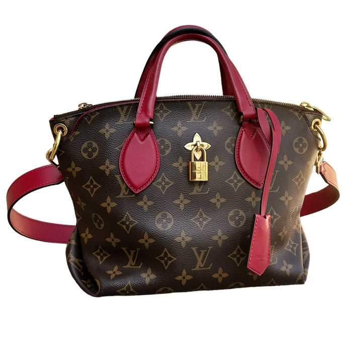 Louis Vuitton Flower PM Small Zip Satchel Brown Monogram Red – Gaby's Bags