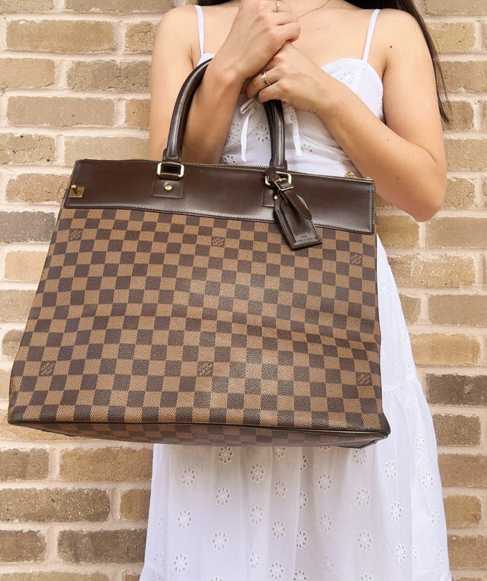 Louis Vuitton Greenwich Travel Bag Damier PM Brown Large Duffle