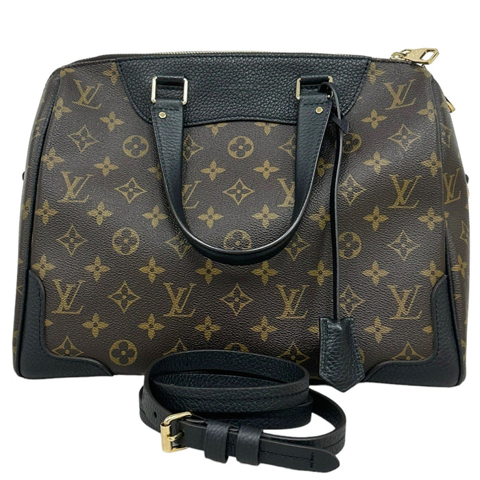 Louis Vuitton Retiro Brown Monogram Nior Black Satchel Duffle