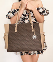 Michael+Kors+Charlotte+Ciara+Tote+Shoulder+Bag+Large+-+Brown for