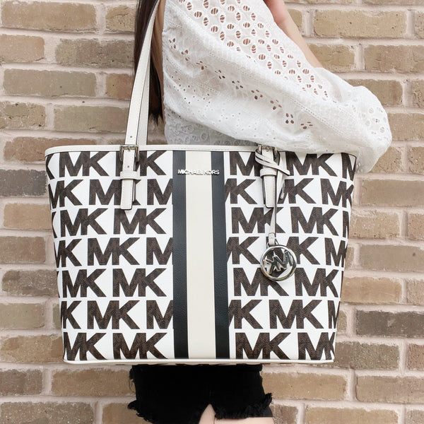 Michael Kors Jet Set XS Carryall Tote Crossbody Bright White MK Girls ...