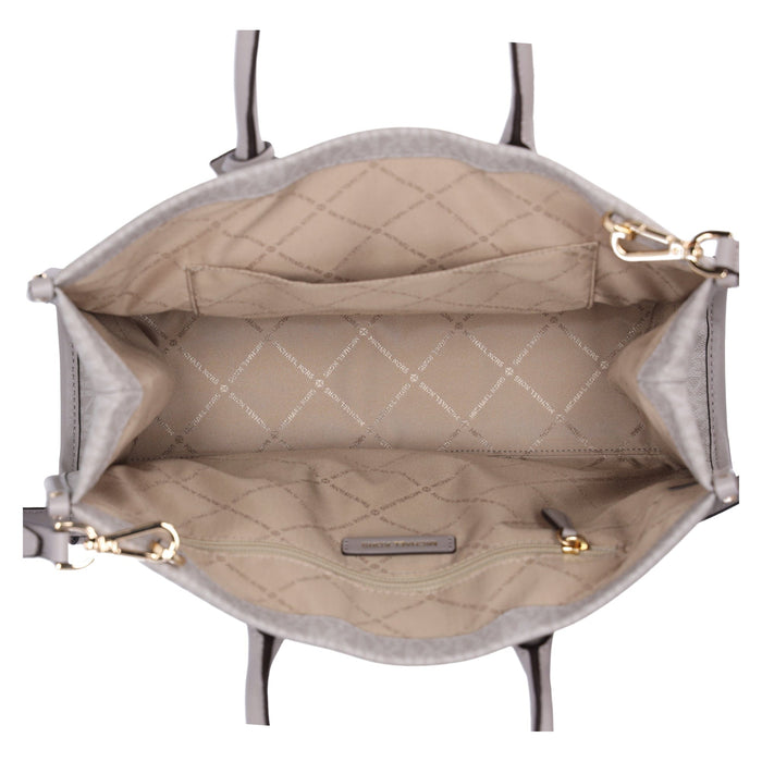 Michael Kors Charlotte Pearl Grey Large Leather Top Zip Tote Bag Purse  194900051047 | eBay
