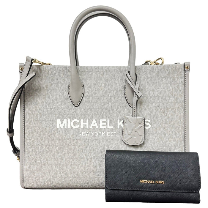 Michael Kors Jet Set Large Pocket MF Tote Saffiano Leather (Pearl Grey/Silver),  Women's Fashion, Bags & Wallets, Cross-body Bags on Carousell