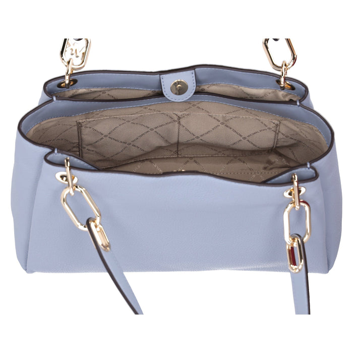 Michael Kors Trisha Large Triple Gusset Compartment Shoulder Bag Pale Blue