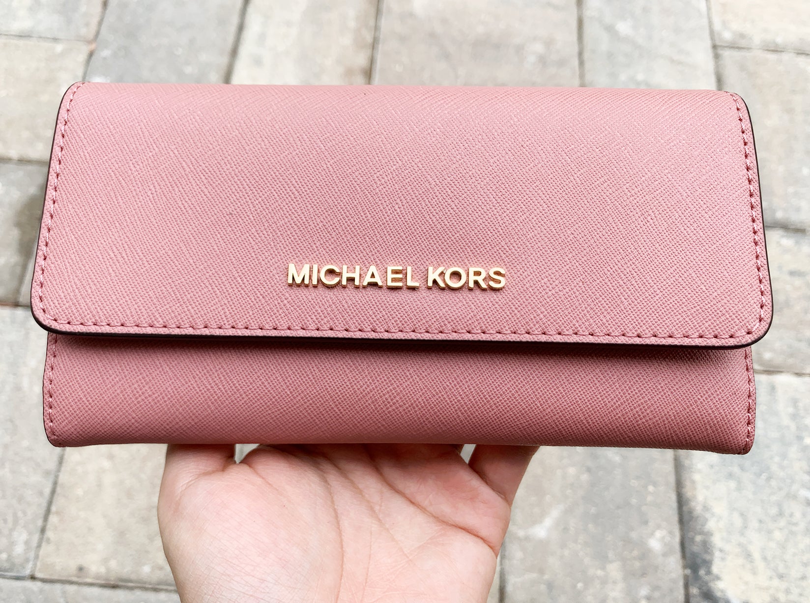 rose pink michael kors wallet