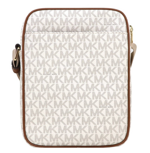 Michael Kors Jet Set Travel Signature Vanilla Medium Flight Bag Crossbody