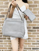 Michael Kors Jet Set Chain Pebble Leather Large Tote Pearl Grey + Phone Wallet