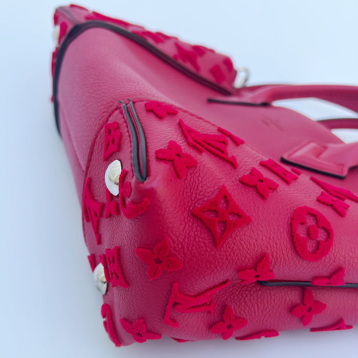 Louis Vuitton W Tote PM Satchel Crossbody Monogram Tuffetage Franboise Red