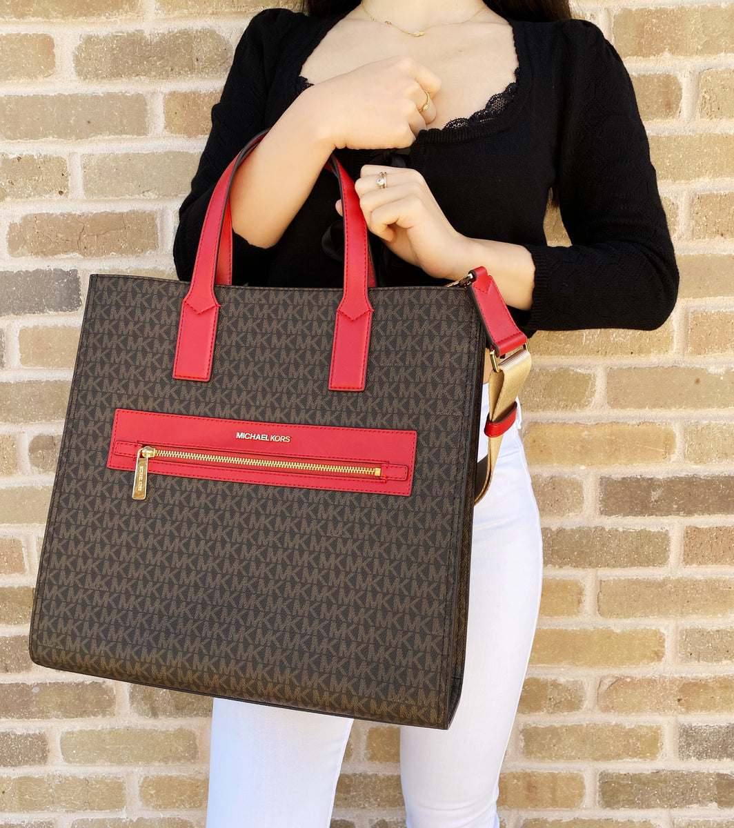 MICHAEL KORS  Jet Set Top Zip Tote Bag  Crimson Red KNS  The Vault