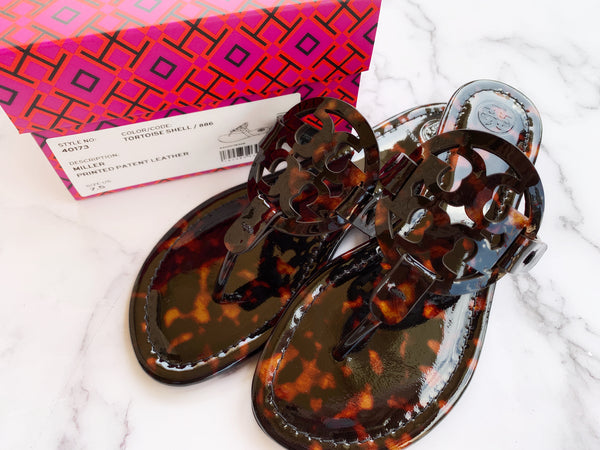 tortoise shell tory burch miller sandals