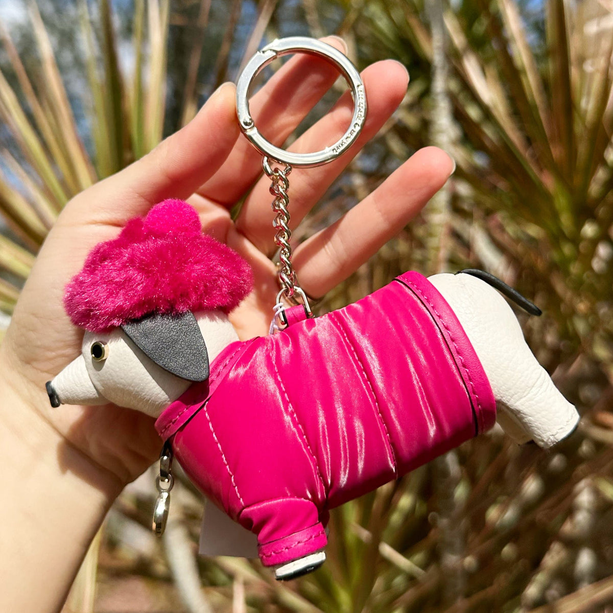 Kate Spade Novelty Festive Pink Claude Dachshund Dog Key Fob Bag  Charm–Gaby's Bags