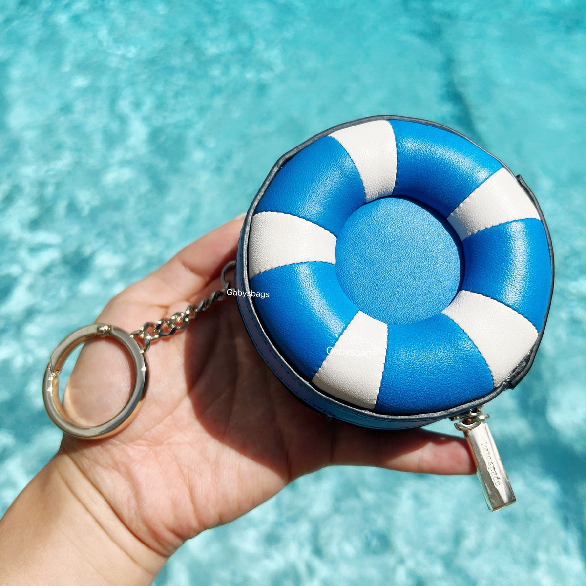 Kate Spade Other Splash Pool Float Key Ring Coin Case K7159 Blue  White–Gaby's Bags