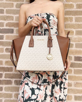 Michael Kors Ciara Large East West Top Zip Tote Pastel Pink Saffiano