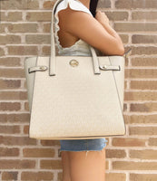 Michael Kors Bags | Michael Kors Gilly Large Drawstring Tote Bag | Color: Brown/White | Size: Large | Comein_Clutch's Closet