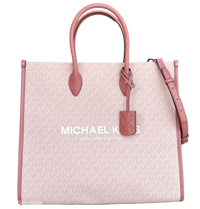 Michael Kors Mirella Medium Tote MK Signature Satchel Shoulder Bag Purse  Blush