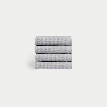 Light Gray Waffle Weave Cotton Hand Towel by World Market