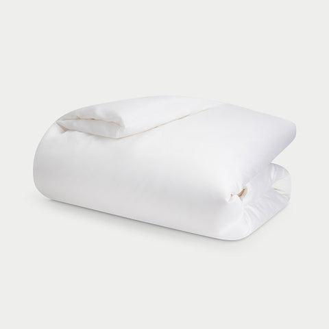 Neatly folded, white, Cozy Earth silk comforter