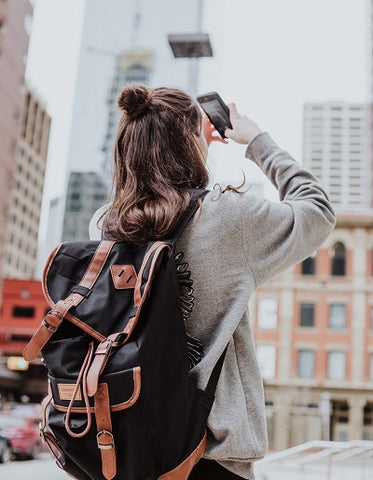 Female tourist snapping a picture