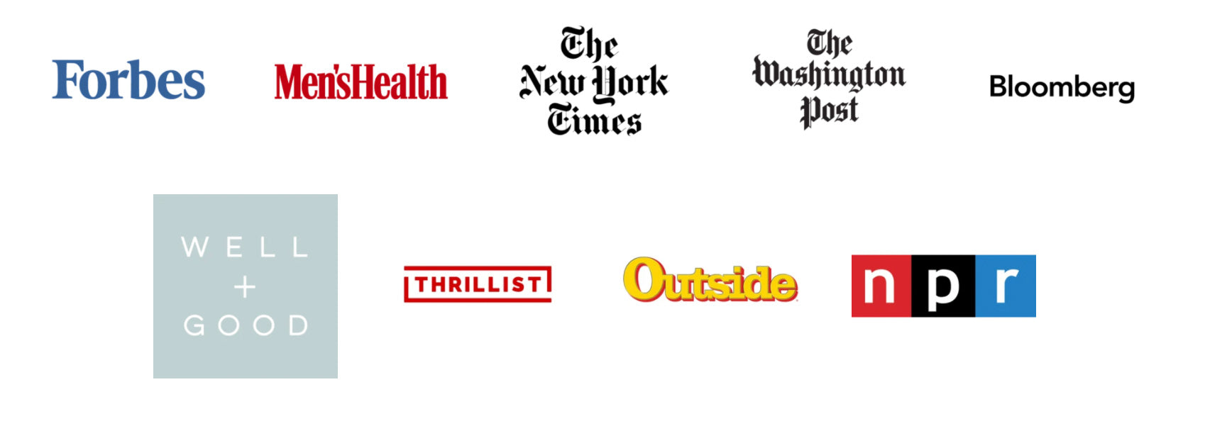 Forbes, Men's Health, New York Times, Washington Post, NPR and more