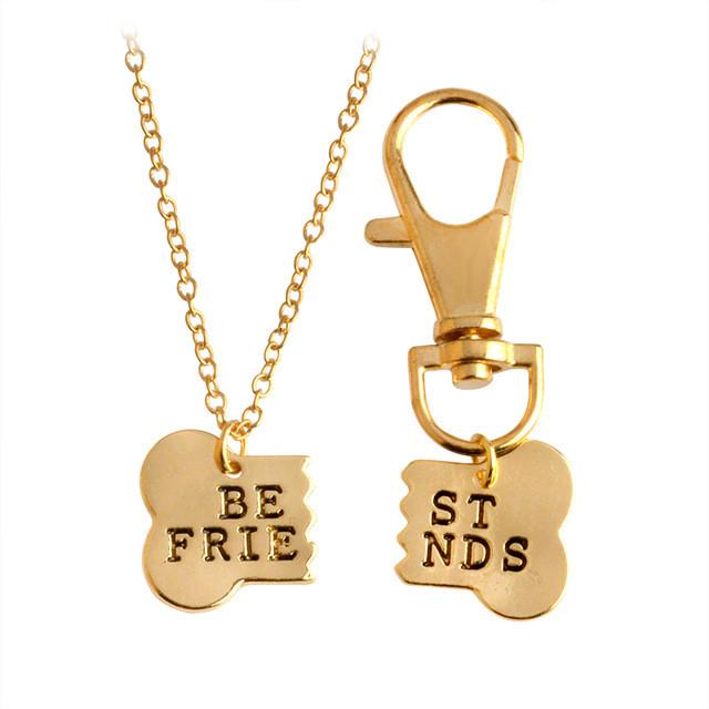 dog and human bff necklace