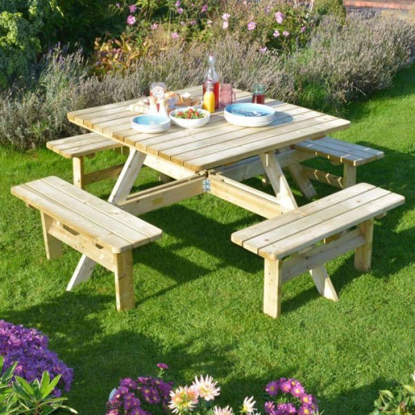 Square Eight Seater Picnic Bench (5802982015139)