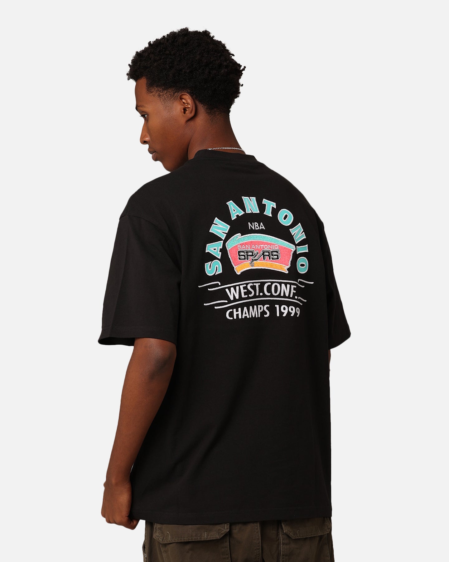 Mitchell & Ness San Antonio Spurs Arch T-Shirt Faded Black