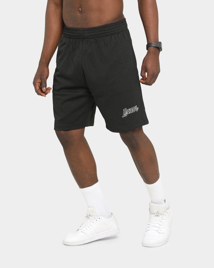 Mitchell & Ness Los Angeles Lakers White Logo Mesh Shorts Black ...