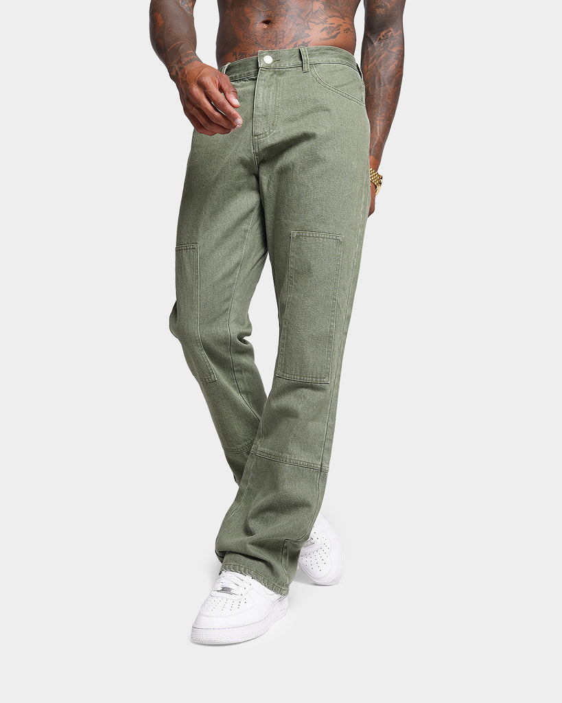 XXIII Oliver Washed Flared Jeans Olive | Culture Kings US