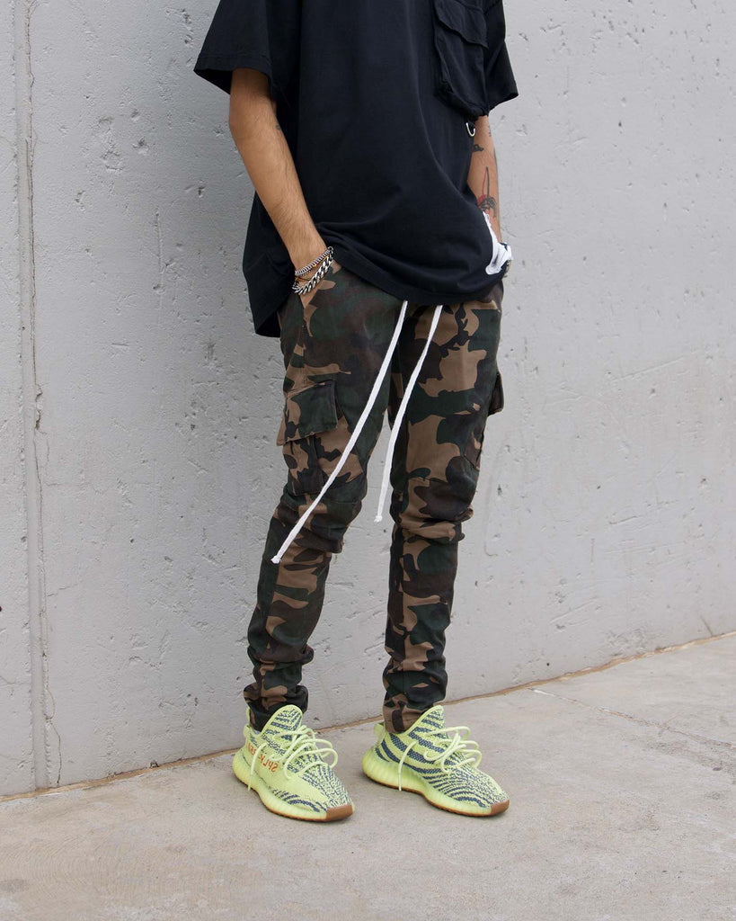 MNML Cargo Drawcord II Pants Woodland Camo | Culture Kings US