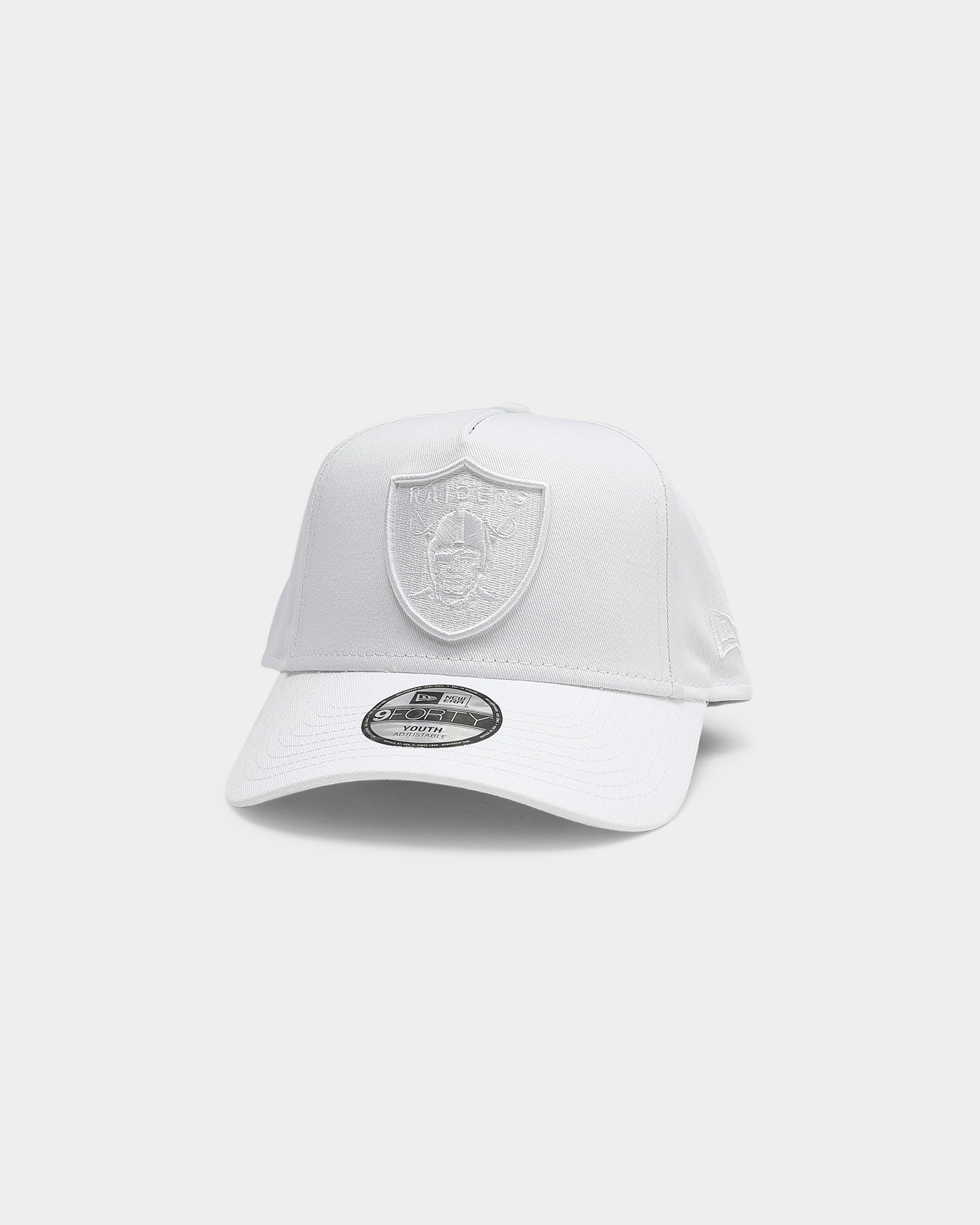 New Era Youth Raiders 9FORTY A-Frame Snapback White/White