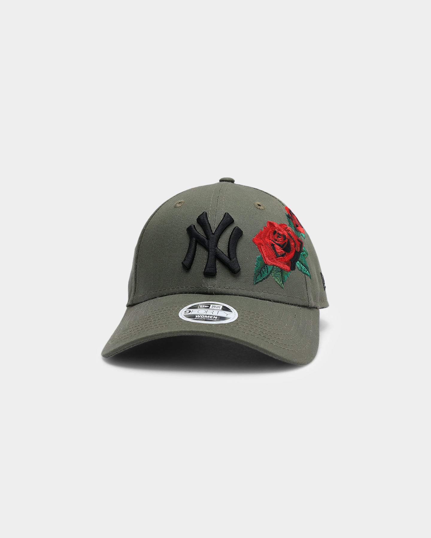 New Era Women’s New York Yankees ‘Rose Emblem’ 9FORTY Strapback Olive/Black