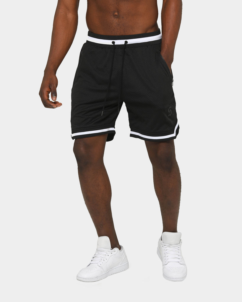 Saint Morta Men's Icon Mesh Basketball Short Black/White | Culture Kings US