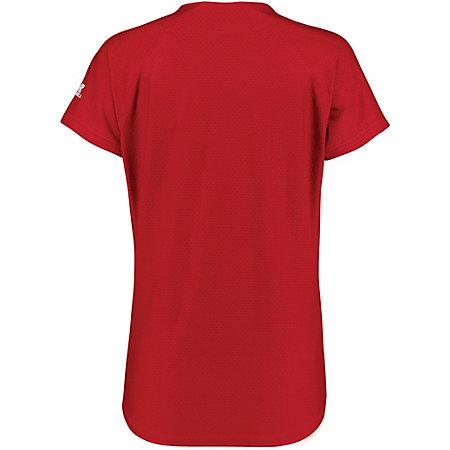 Ladies Stretch Faux Button Jersey