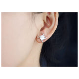 Crystals Square Stud Earrings