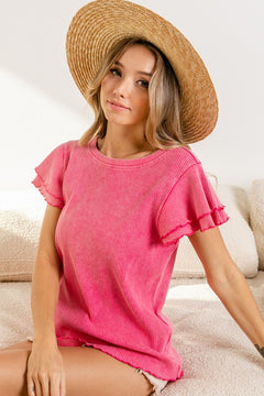 Pink Ribbed Top