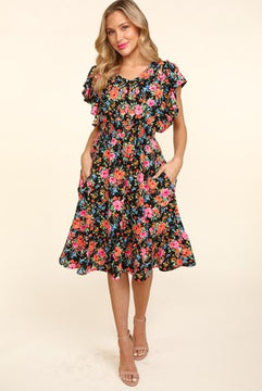 Mix Floral Print Dress