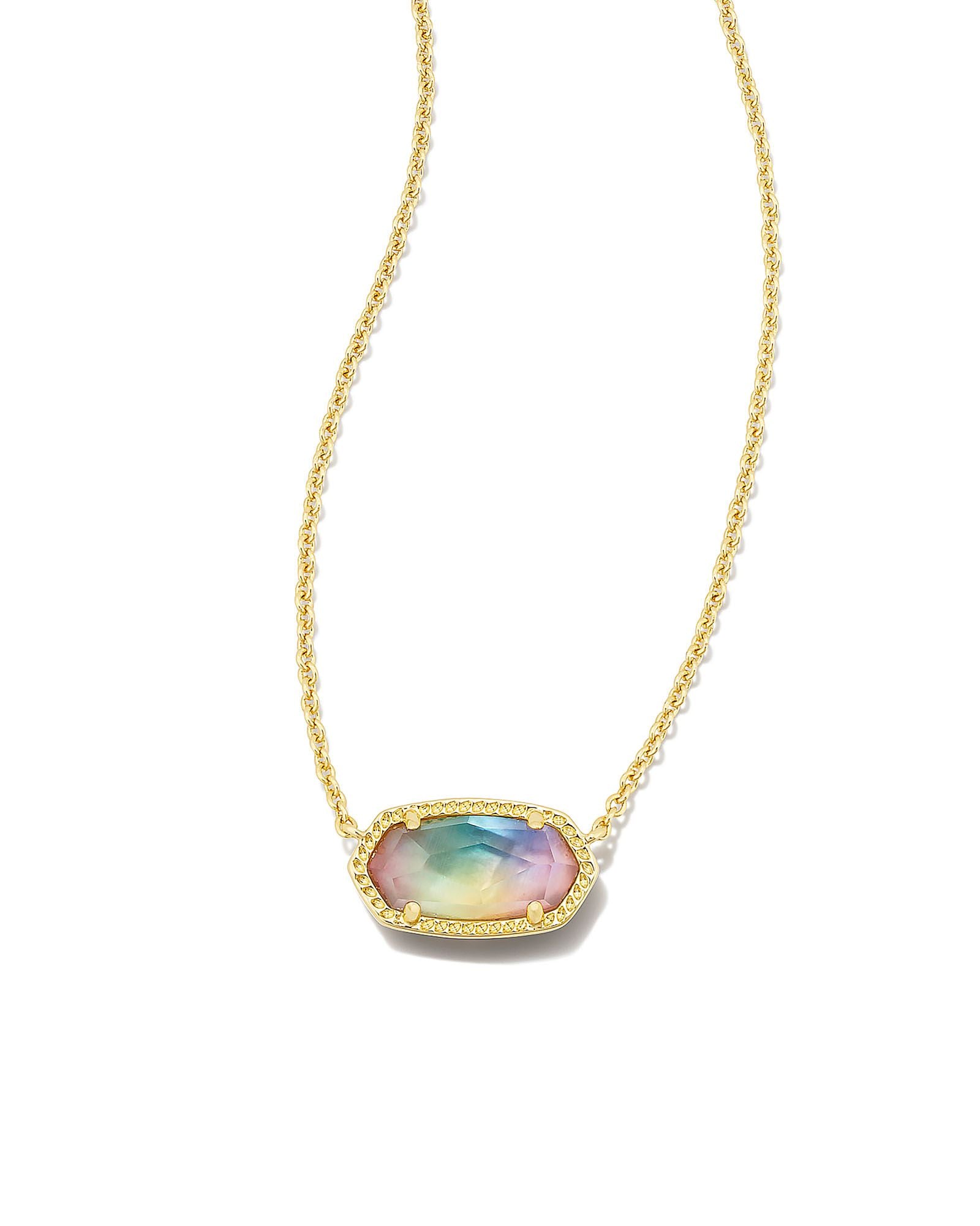 Elisa Gold Pendant Necklace in Azalea Illusion