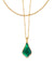 Faceted Alex Convertible Necklace Gold Emerald Illusion