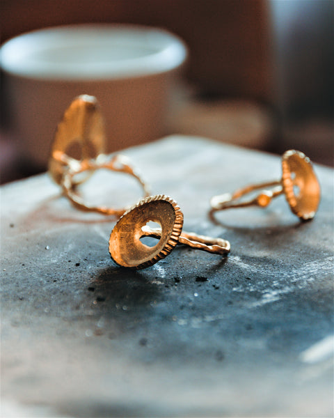 18K rose gold rings from the Nisi series of Thera collection at the TVRRINI jewellery workshop