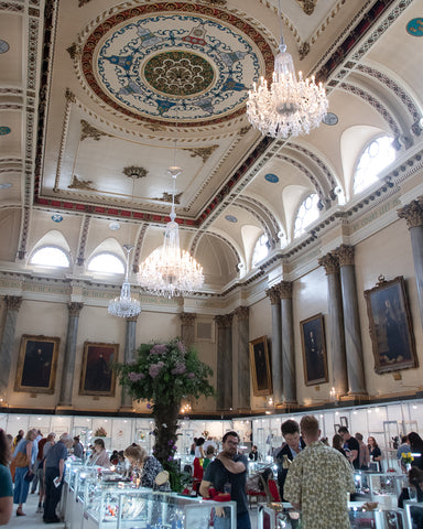 Attendees of Goldsmiths North 2023 inside the grand Cutlers' Hall building on Church Street, Sheffield city centre.