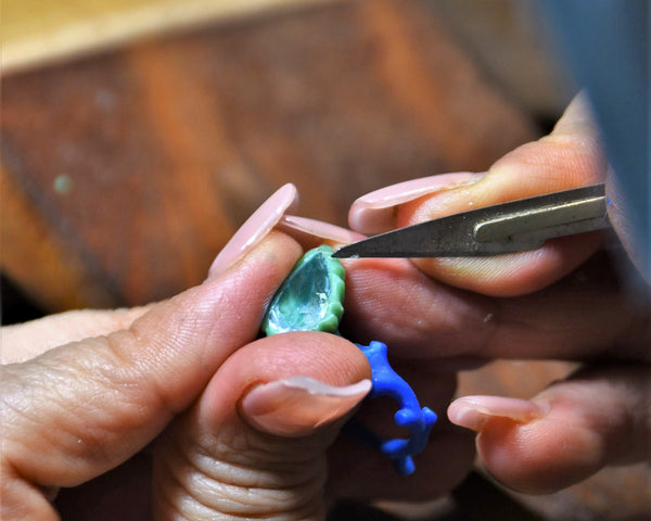 A bespoke solitaire ring in the making.