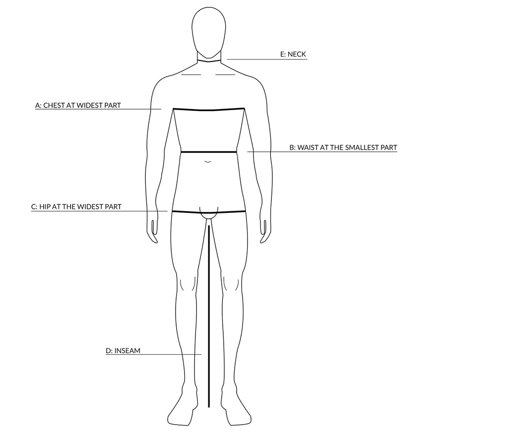 Clothing measurement guide for men