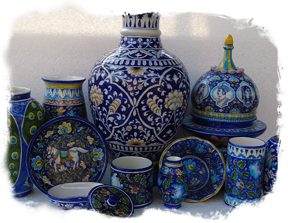 Blue Pottery  Buy Blue Pottery Plates, Planters, Vase, Pots & Wall Decor  Online. – Okhaistore