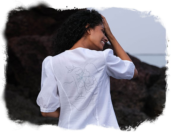  Hand Embroidered White Tops Hand Embroidered White Shirt For Women Online