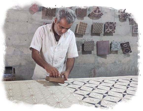 Majid Khatri Hand Block Printed And Natural Dye Ajrakh Stole Online