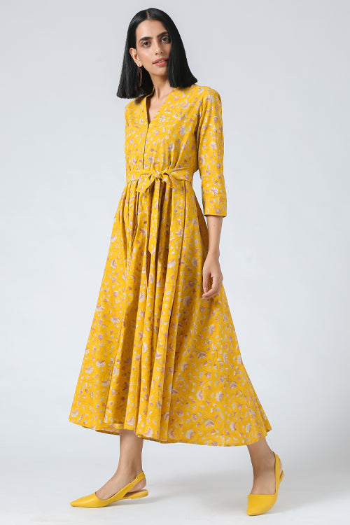 Okhai 'Sunbird' Hand Block Printed Pure Cotton Dress – Okhaistore