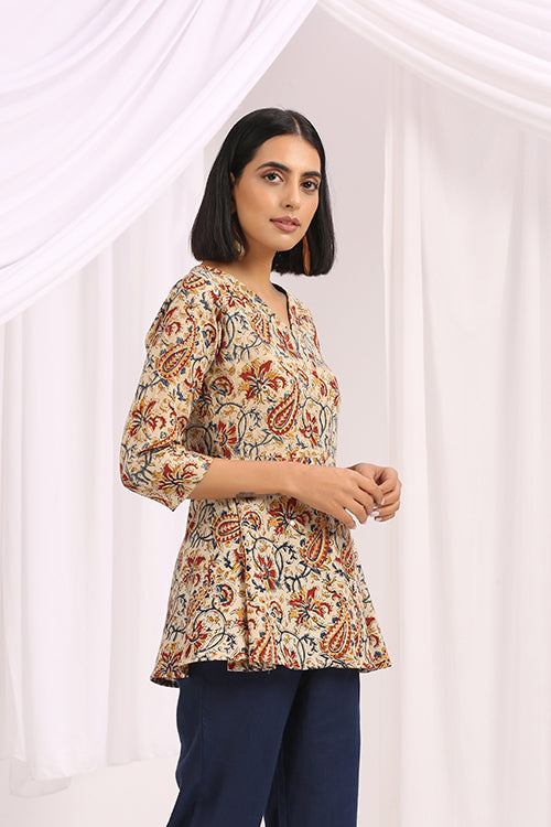 Okhai 'Parvaneh' Hand Block Printed Kalamkari Top – Okhaistore