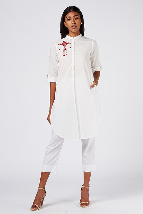 white kurta tops